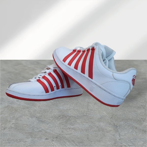 K-Swiss Mens Classic Lx In White/red 7.5 Tennis Shoe\'s 03343-11-M main image 4